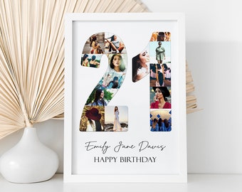 21ST BIRTHDAY - Personalised Photo Collage / Personalised Gifts / Gifts for Birthday’s / Photo Collage Print / Digital Collage