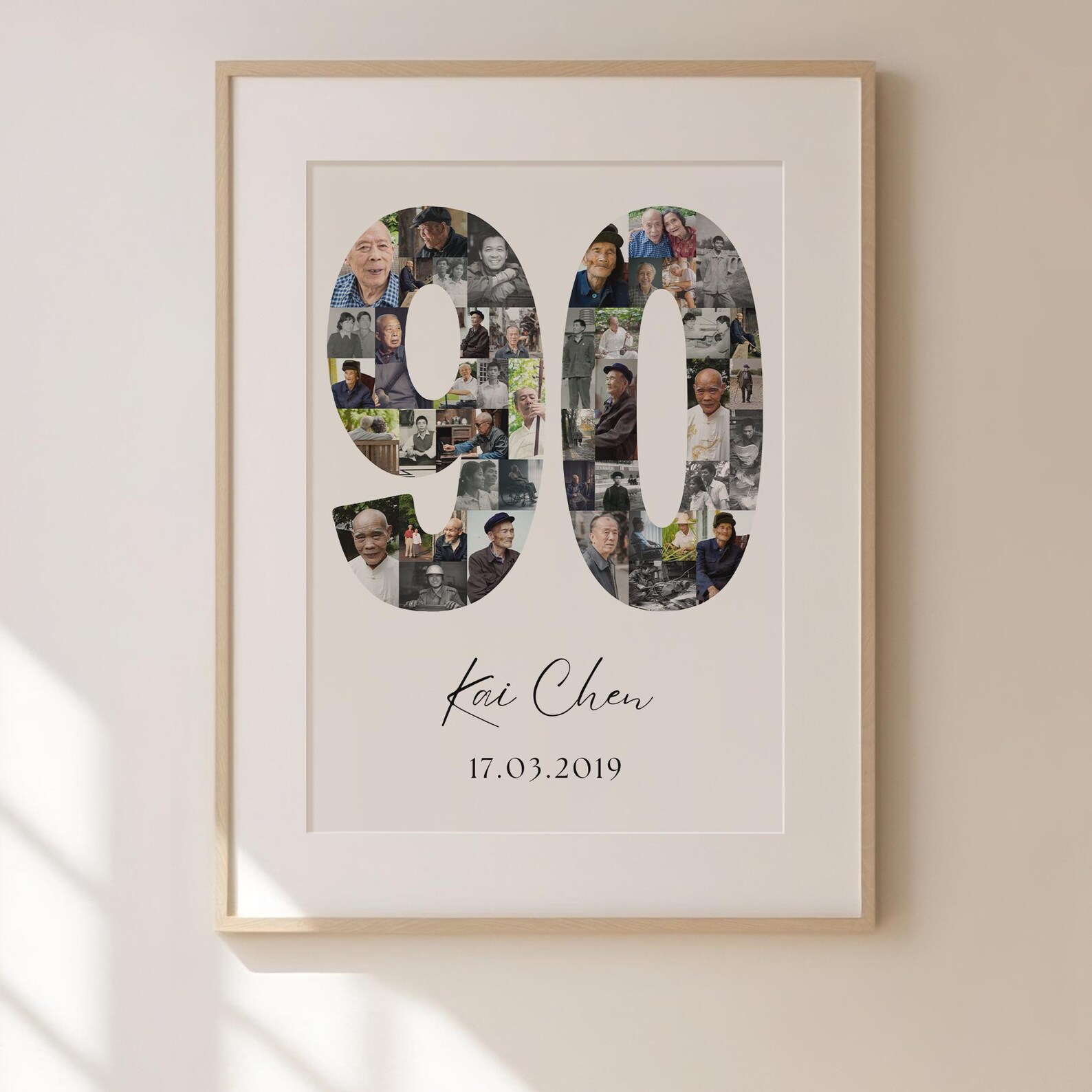 90th Birthday Photo Collage Template | Canva Editable | Printable Gift ...