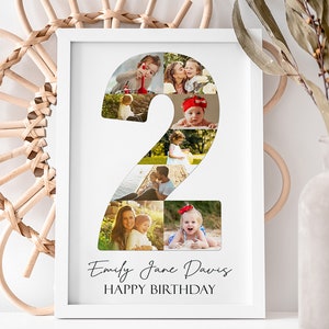 2 YEAR OLD - Personalised Photo Collage / Personalised Gifts / 1st Birthday Gift / Photo Collage Print / Digital Collage