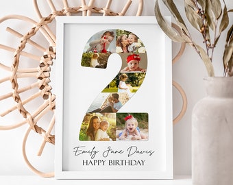 2 YEAR OLD - Personalised Photo Collage / Personalised Gifts / 1st Birthday Gift / Photo Collage Print / Digital Collage