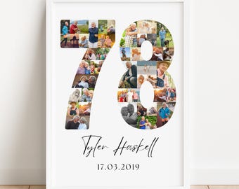 78th Birthday Photo Collage Template | Canva Editable | Printable Gift for 78th Birthday | Instant Download