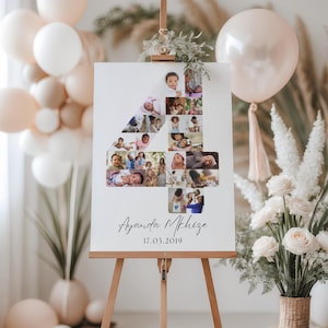 4th Birthday Photo Collage Template | Canva Editable | Printable Gift for 4th Birthday | Instant Download