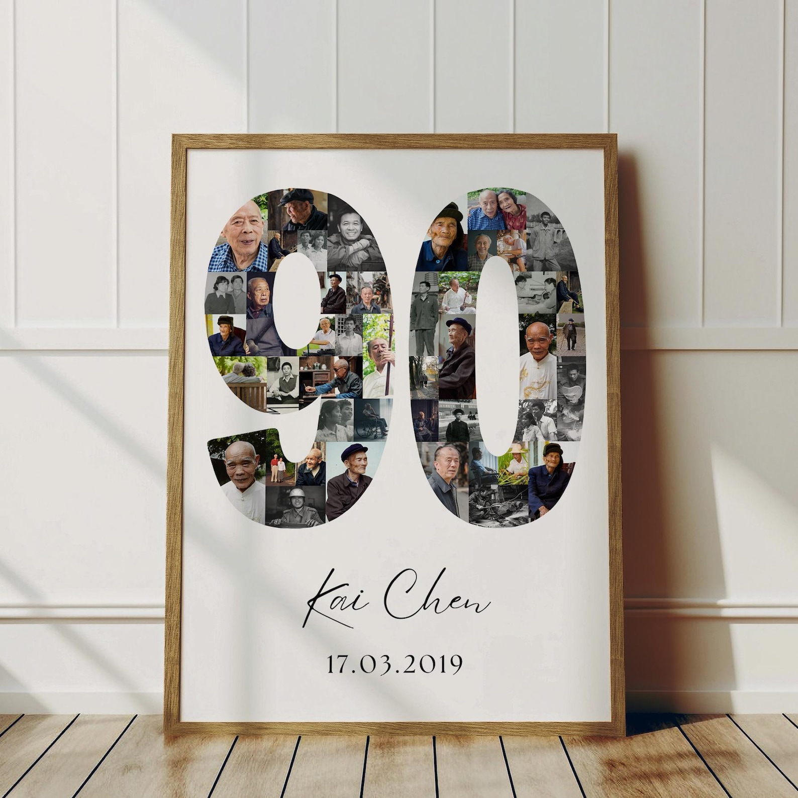 90th Birthday Photo Collage Template | Canva Editable | Printable Gift ...