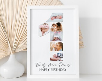 1 YEAR OLD - Personalised Photo Collage / Personalised Gifts / 1st Birthday Gift / Photo Collage Print / Digital Collage