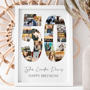 50th BIRTHDAY - Personalised Photo Collage / Personalised Gifts / Gifts for Birthday’s / Photo Collage Print / Digital Collage