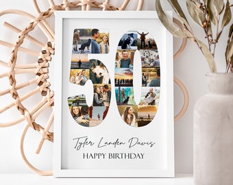 50th BIRTHDAY - Personalised Photo Collage / Personalised Gifts / Gifts for Birthday’s / Photo Collage Print / Digital Collage