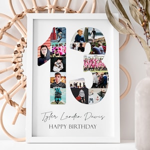 13 YEAR OLD - Personalised Photo Collage / Personalised Gifts / Gifts for Birthday’s / Photo Collage Print / Digital Collage