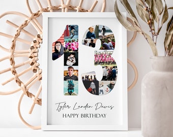 13 YEAR OLD - Personalised Photo Collage / Personalised Gifts / Gifts for Birthday’s / Photo Collage Print / Digital Collage