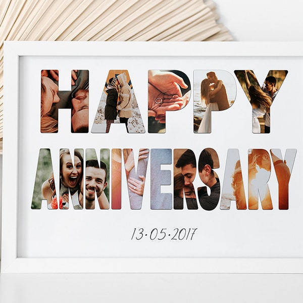 Happy Anniversary - Personalised Photo Collage / Personalised Gifts / Anniversary Gifts / Digital Collage