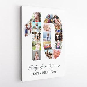 10 YEAR OLD Personalised Photo Collage / Personalised Gifts / Gifts for Birthdays / Photo Collage Print / Digital Collage image 2