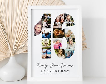 16TH BIRTHDAY - Personalised Photo Collage / Personalised Gifts / Gifts for Birthday’s / Photo Collage Print / Digital Collage