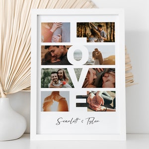 Love - Name - Personalised Photo Collage / Personalised Gifts / Anniversary Gifts / Digital Collage