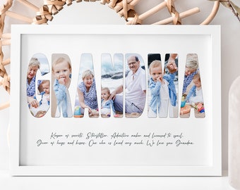 Grandma - Personalised Photo Collage / Personalised Gifts / Gifts for Granny / Mother's Day / Digital Collage