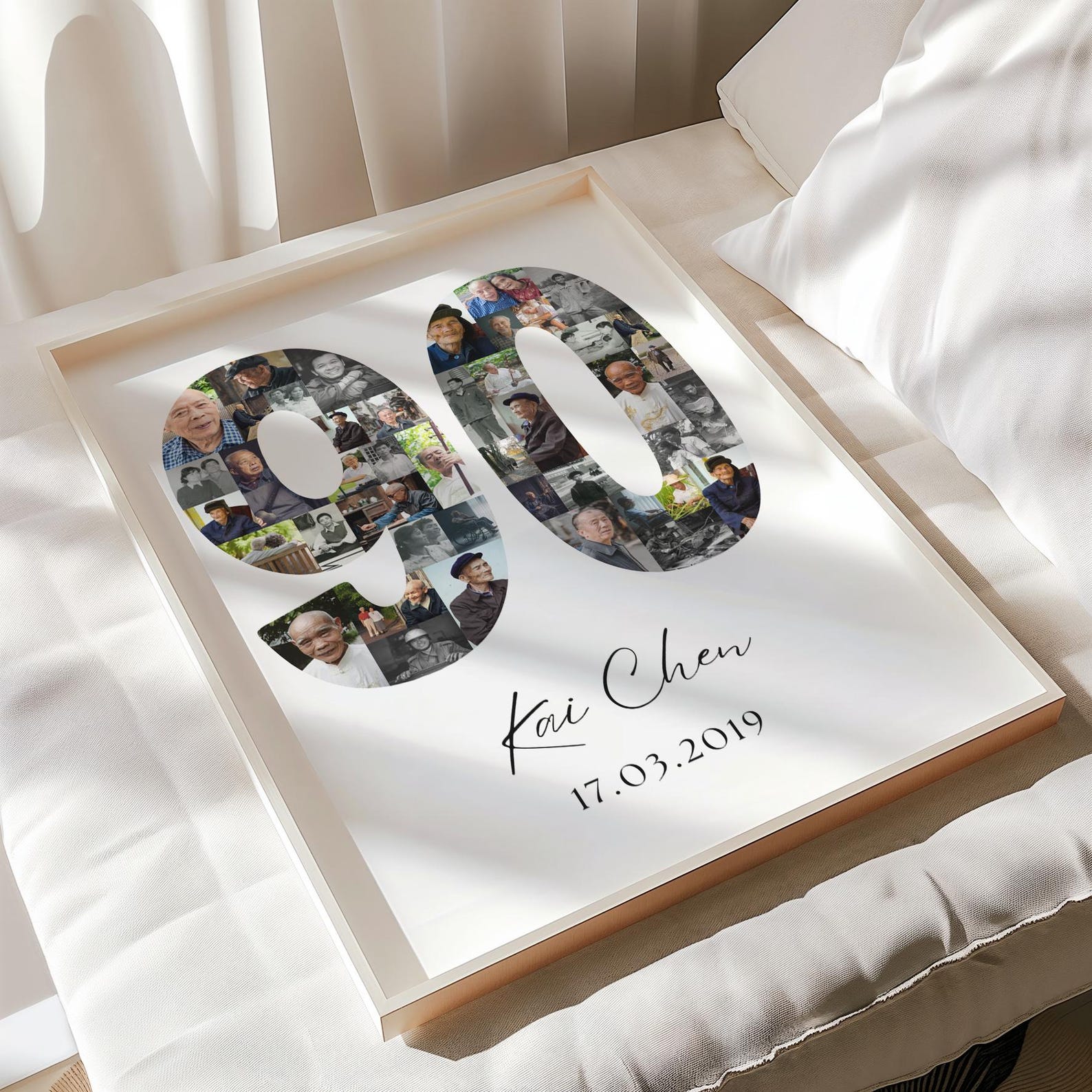 90th Birthday Photo Collage Template | Canva Editable | Printable Gift ...