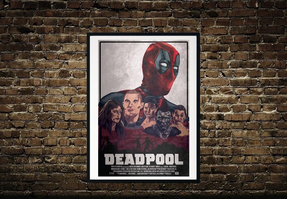 Deadpool Superhero Poster Movie Greats SINGLE CANVAS WALL ART Picture Print 