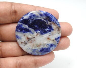 73 Carat Natural Sodalite Loose Gemstone Designer Cabochon, Jewelry Making Size 43x43x5 mm