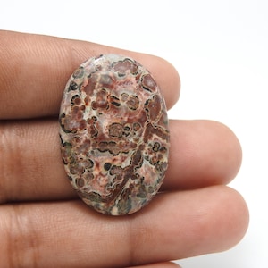 Leopard Skin Jasper Cabochon: Natural Gemstone, 26 Carat (22x32x5 mm)