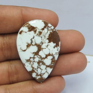 Wild Horse Gemstone Cabochon Jasper, Natural Magnesite, Jewelry Supplies, Crafting Stone, Gift For Her, Pendant Use, One Side Polished Pear