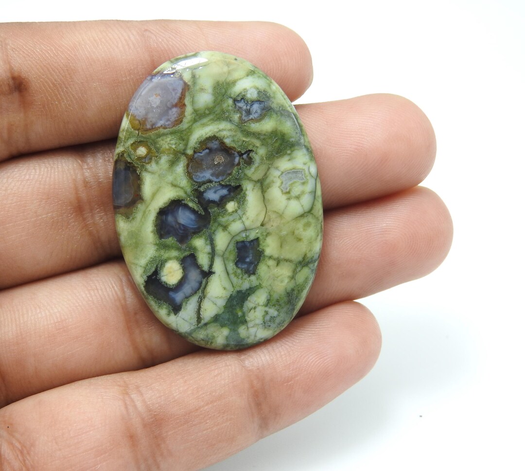 Pyroclastic Rhyolite Green 50 Carat Natural Rhyolite Cabochon: Green Oval Gemstone (28x41x5 Mm) - Etsy