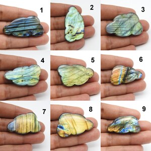 Natural Labradorite Cloud Cabochons, Hand Carved Gemstone Jewelry Making Supply