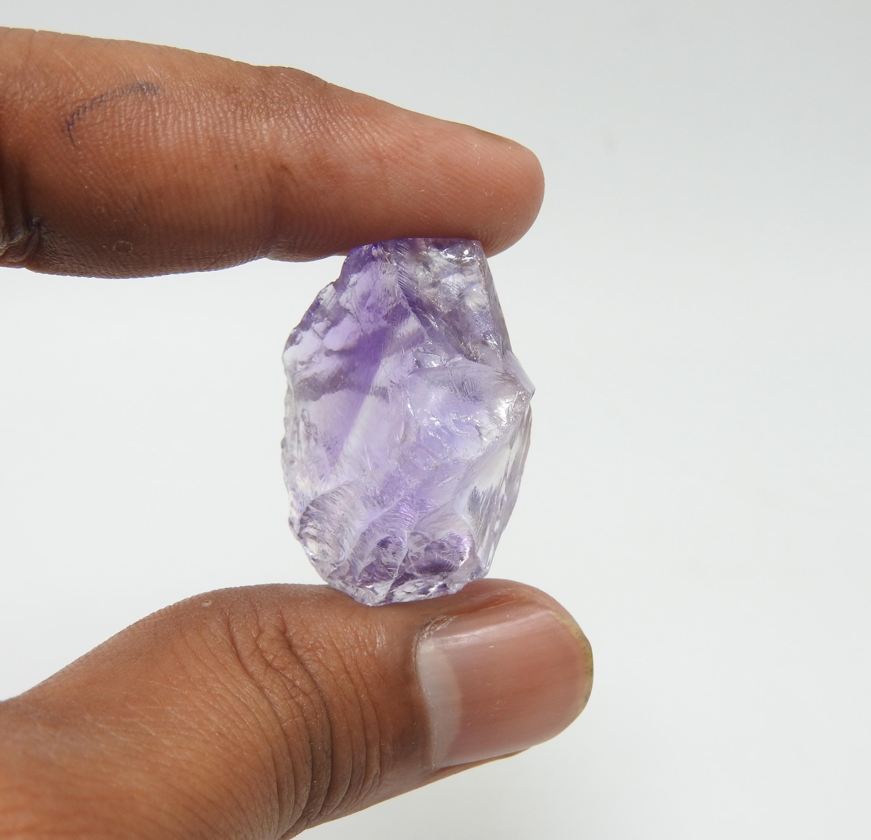 56カラットの天然アメジスト原石クリスタル：パープルジオードロック