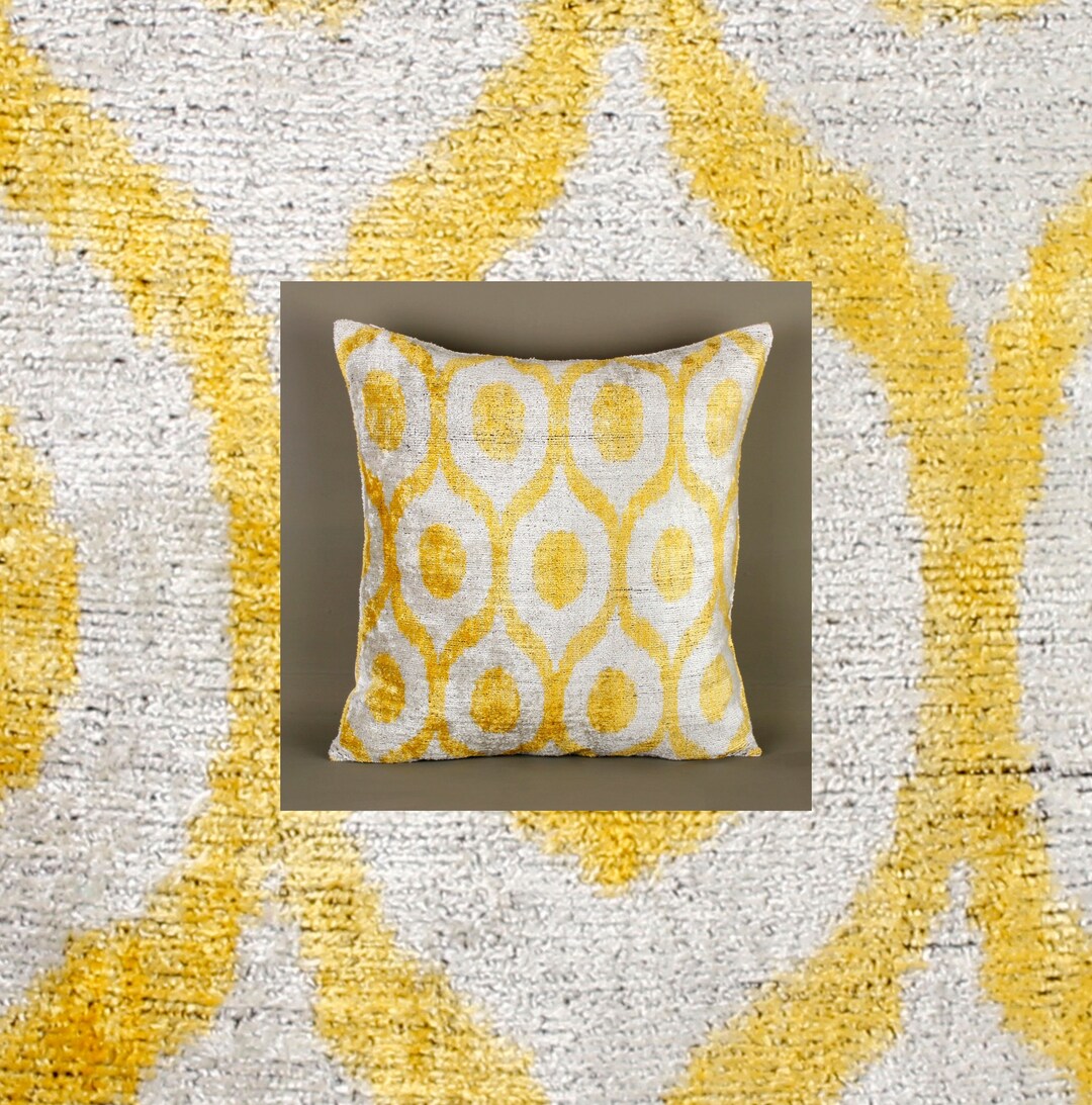 Yellow Ikat Pillow,yellow Throw Pillow,yellow Pillowcases,ikat Cushion