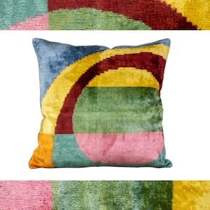 Multicolor Decorative Pillows | Multicolor Ikat Pillows | Multicolor Designer Pillows | Multicolor Lumbar Pillows 12x20 Inches