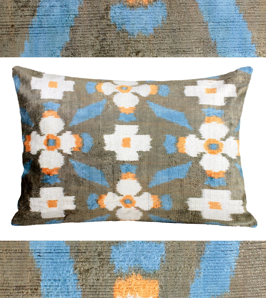 Light Grey And Blue Pillows