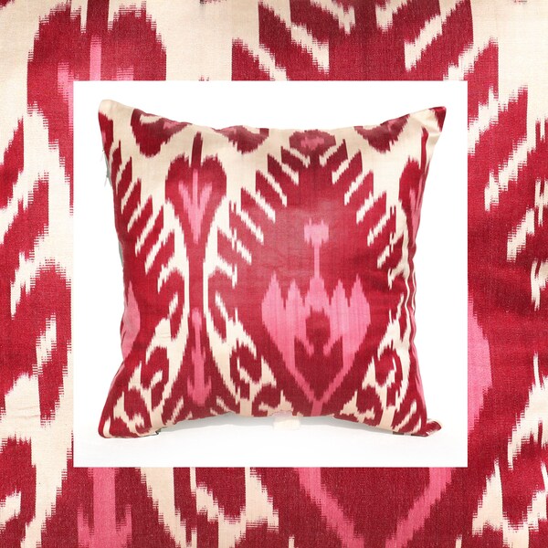 Red Ikat Pillow Etsy