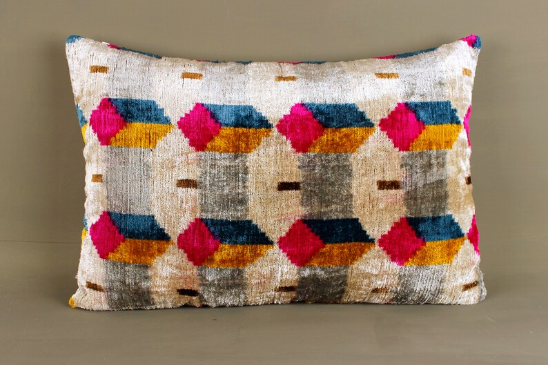 Pink Ikat Pillow Covercream Throw Pillowikat Throw Etsy