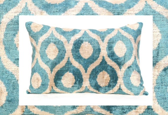 Teal 2025 ikat pillow
