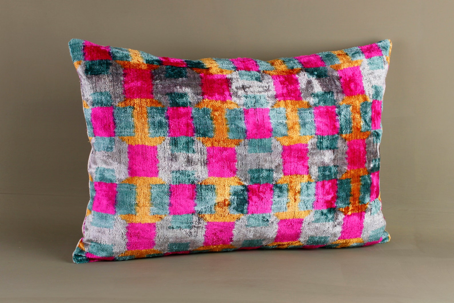Ikat Pillow Pinkvelvet Ikat Pillow Cover22x22 Velvet Throw Etsy