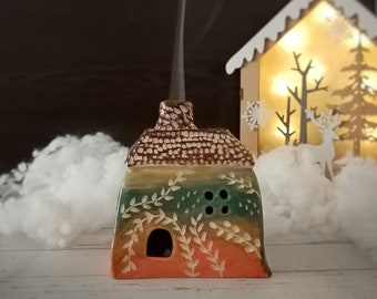 Ceramic Incense Holder, Incense Burner, Minimalist Home Decor, coils, cone incense burner,Incense Cone Holder, Ceramic Cottage, Gift for her
