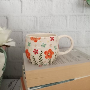 Tee Tasse, Handgefertigte Becher, Handwerker Becher, Keramik Becher, Bunt Becher, Naturbecher, Hanbemalte Keramikbecher, Weihnachtsgeschenk, Halloween
