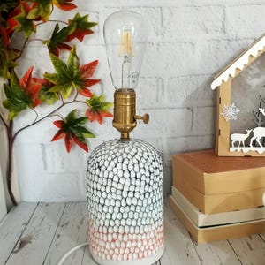 Christmas Gift, Ceramic Lamp, Carving Ceramic Lamp, Ceramic Table Lamp, Table Lampshade, Ceramic Lighting