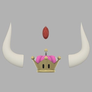 Bowsette Crown & Horns and Brooch - Set - STL Files for 3D Printing - Bild 2