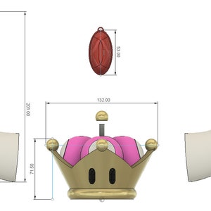 Bowsette Crown & Horns and Brooch - Set - STL Files for 3D Printing - Bild 4
