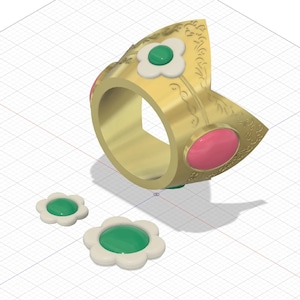 Daisy Crown - Prinsessan Daisy-set - ssbu - Super Smash Brothers - STL-filer för 3D-utskrift -