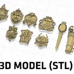 Twisted Wonderland - Badges, Pen, Penholder - 3D MODEL only -