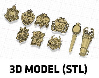 Twisted Wonderland - Badges, Pen, Penholder - 3D MODEL only -