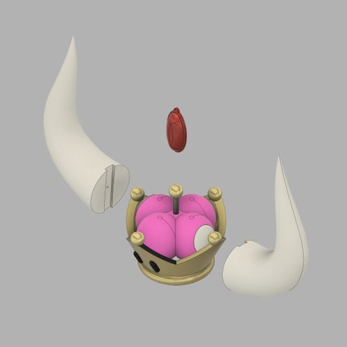 Bowsette Crown &amp; Horns and Brooch Set STL Files for 3D - Etsy