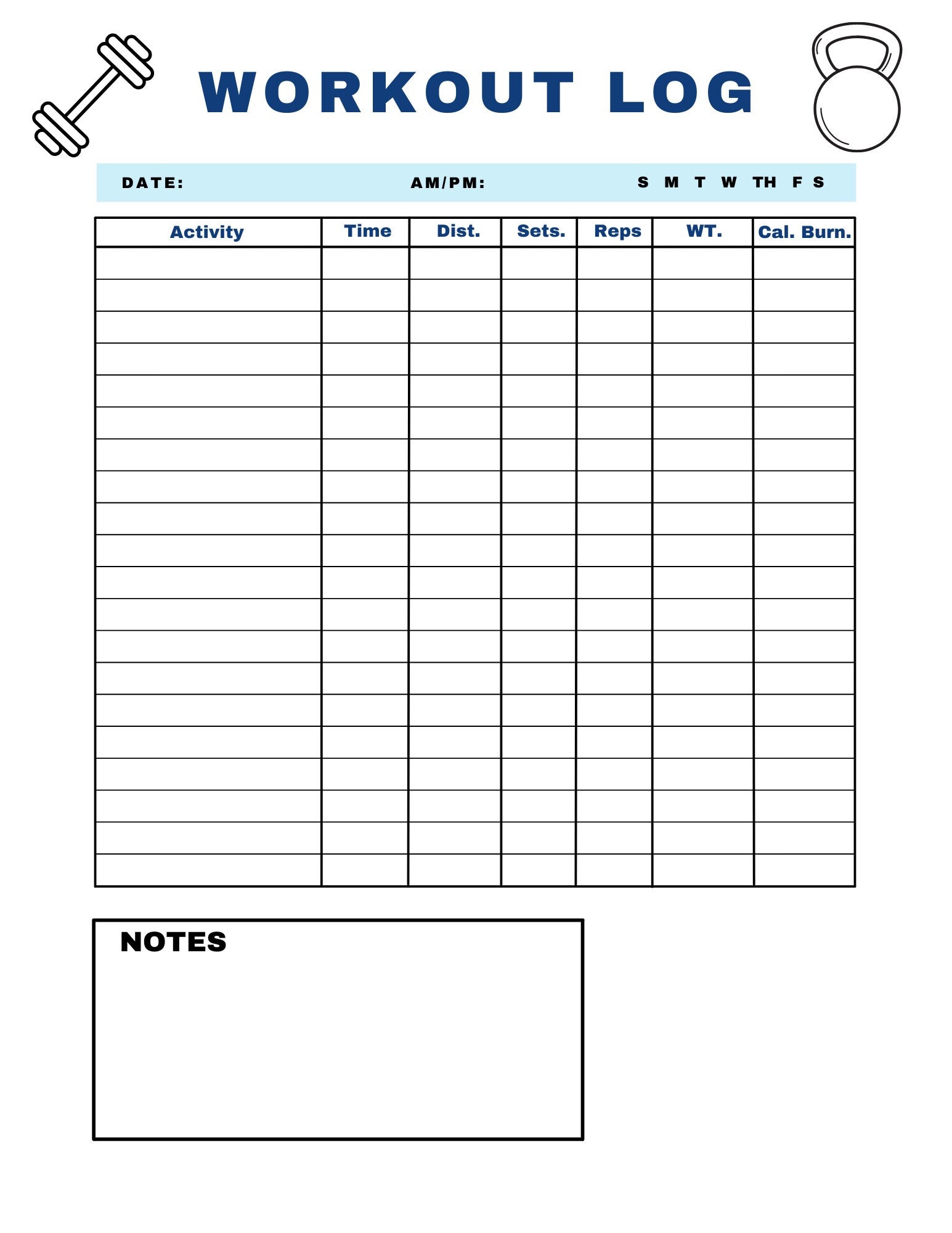 exercise log assignment