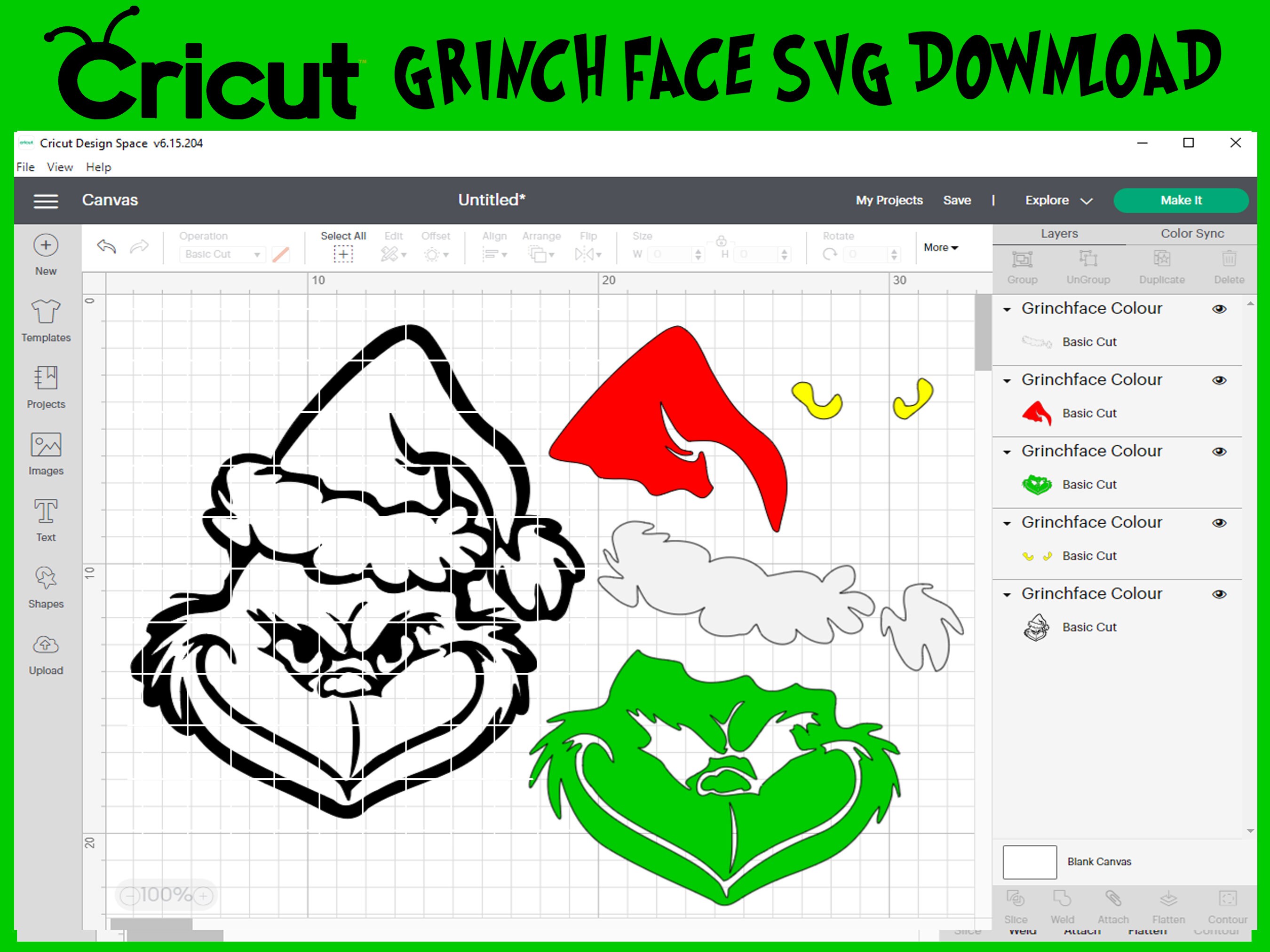 Grinch Face Svg the Grinch for Cricut - Etsy