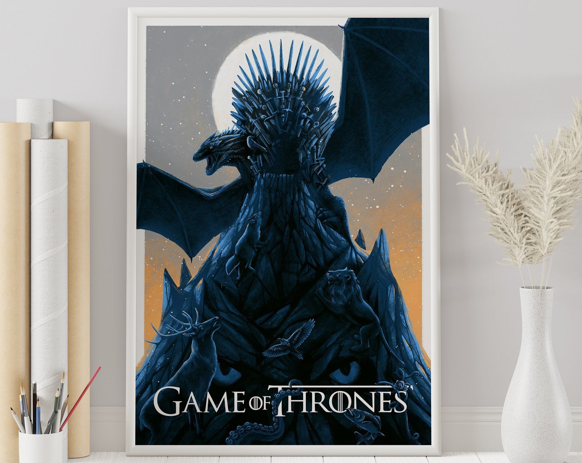 Discover Game Of Thrones Poster - George R. R. Martin - Game of Thrones - Vintage Retro Poster