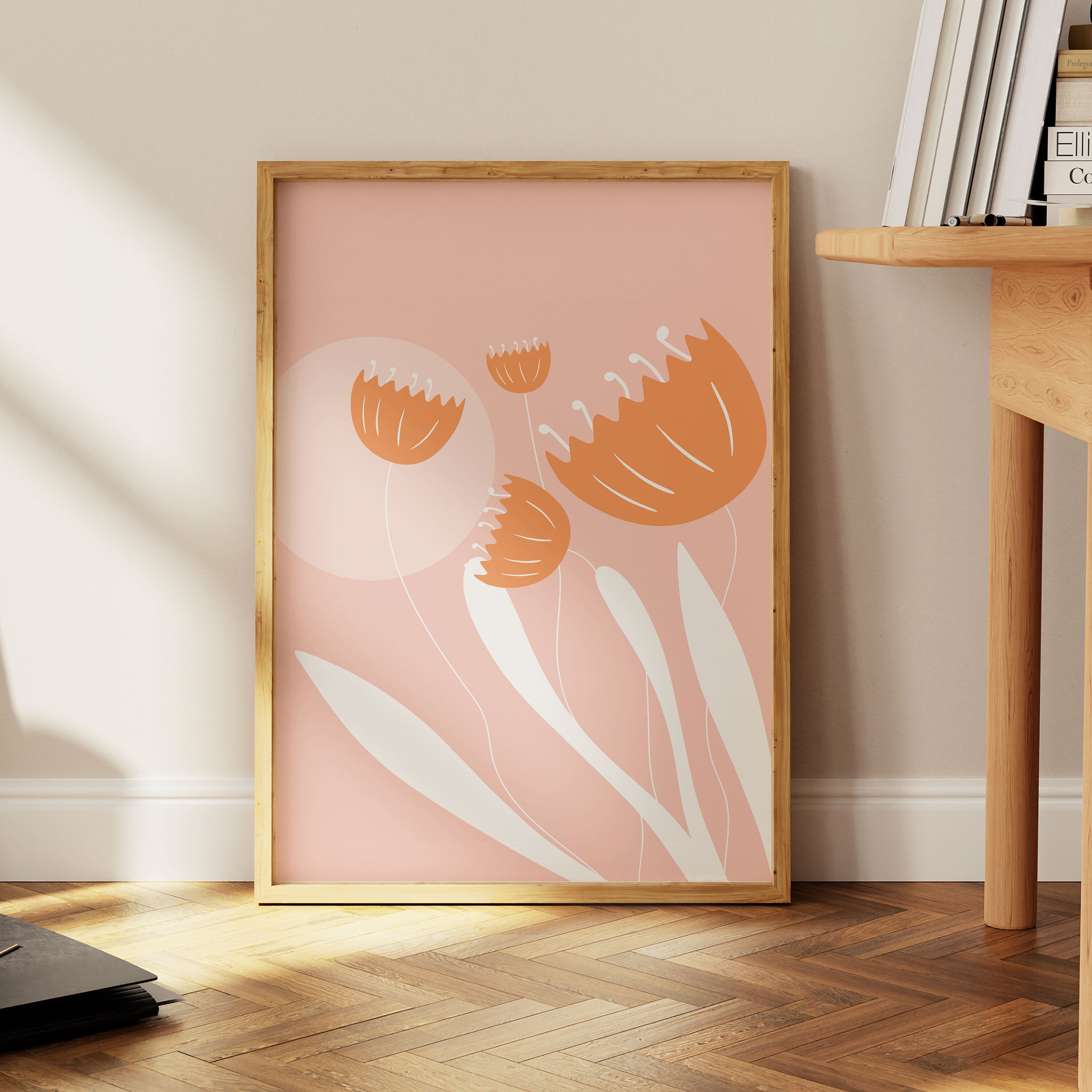 Pink Orange Gallery Wall Set of 6 Pink Wall Art Prints Pink - Etsy