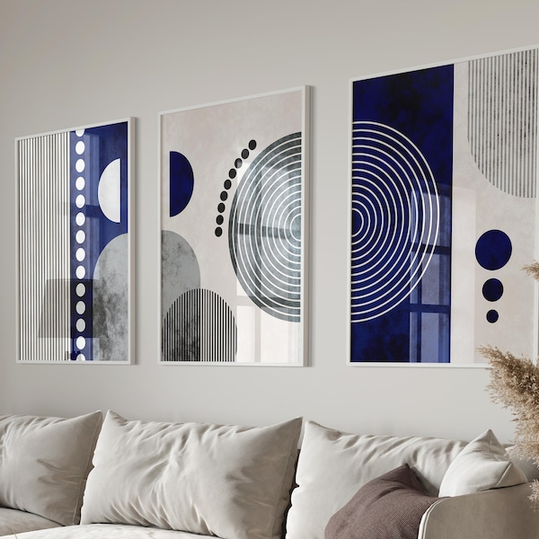 Blue Grey Wall Art Etsy