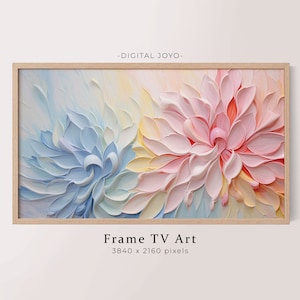 Floral Samsung Frame TV Art: Modern Acrylic Painting (Digital Download)