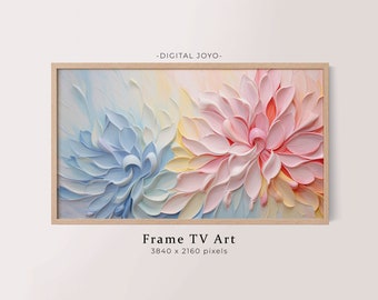 Bloemen Samsung-frame tv-kunst: modern acrylschilderij (digitale download)