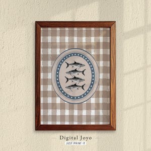 Cream Fish Art Print: Neutral Cottagecore Kitchen Decor (Digital Download)