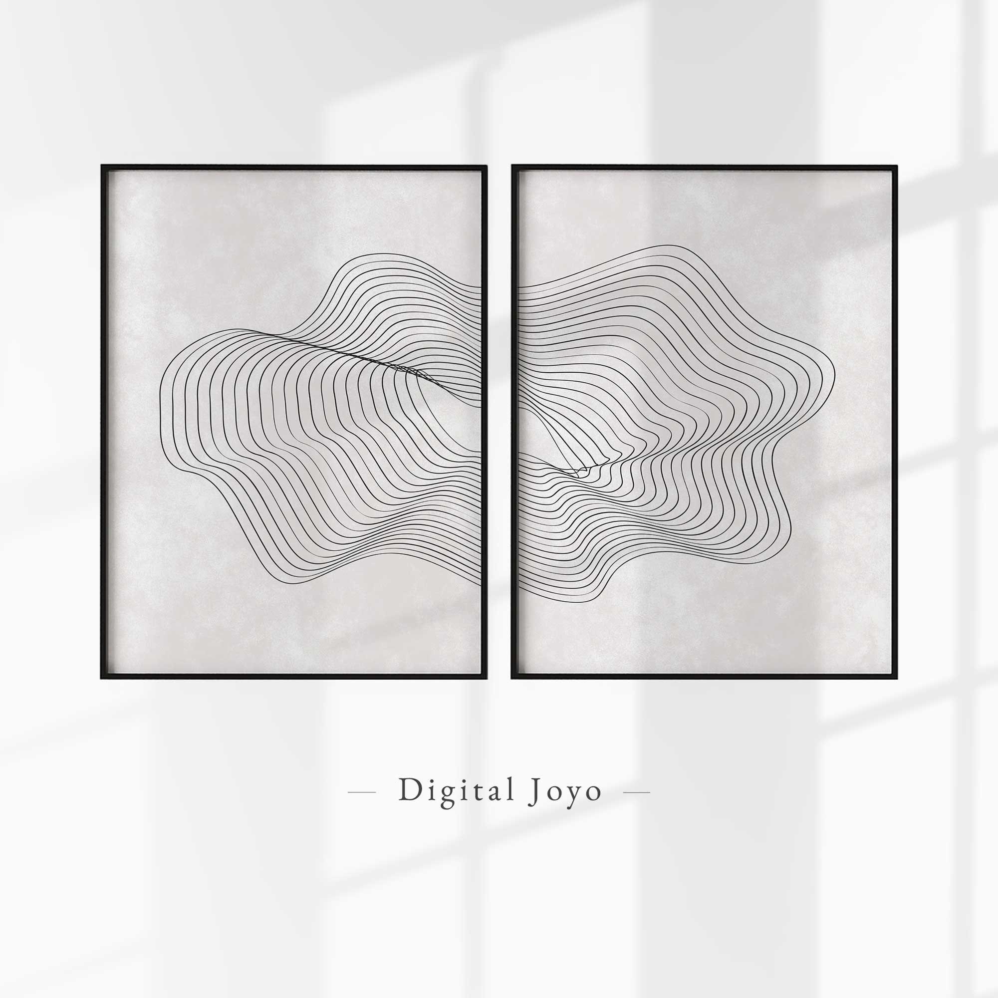 Abstract Black Wall Art, Printable Art Set of 3, Minimalist Black ...